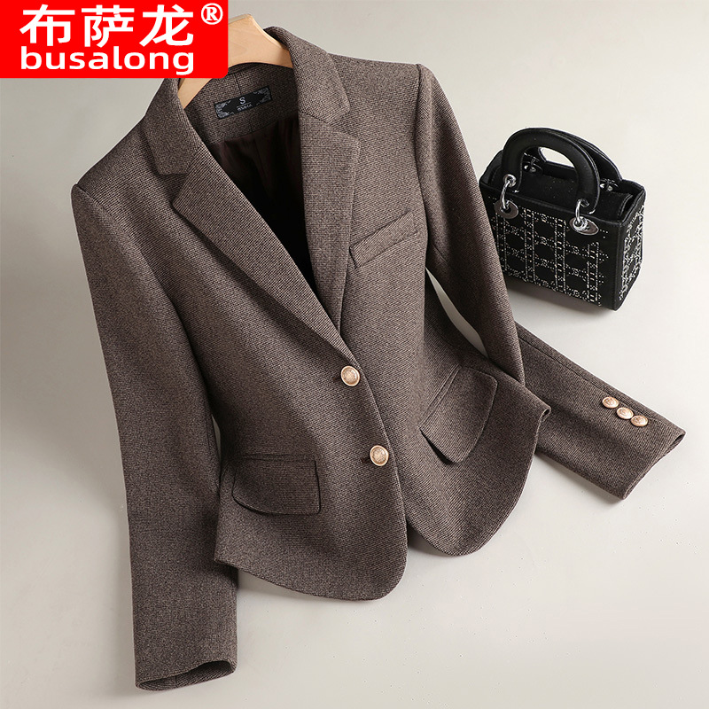 New Busalong Women's Long-Sleeved Professional Blazer, Formal Wear, Workwear 8638