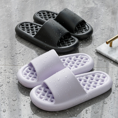 Men's Summer Indoor Home Use Couple Bathroom Anti-slip Wear-resistant Leak-proof Silent Bathroom Mat Slippers