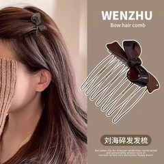 蝶結びの酢酸の櫛のヘアピンの女性2025新型の高級感の砕毛は神器の前髪を整理します。