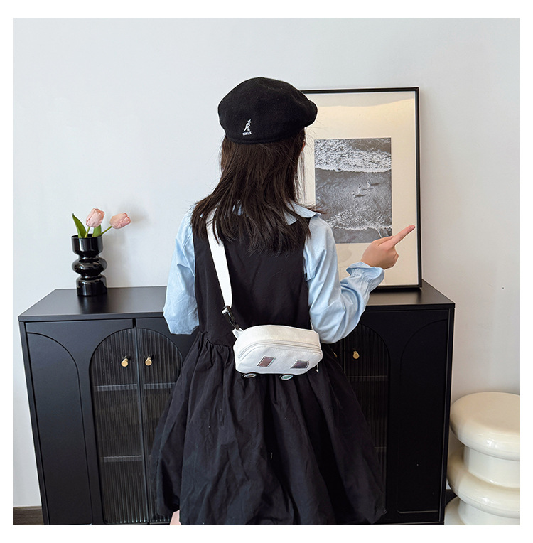 75g Weight Polyester Lining Material Sewing Thread Fashion Element Zipper Closure Type Sling Strap Strap Type Shoulder Bag Bags Type Casual Occasion Canvas Material Solid Color Pattern All Seasons Season Kid'S Gender Cute Style Square Shape Kid'S Canvas Solid Color Cute Sewing Thread Square Zipper Shoulder Bag 12