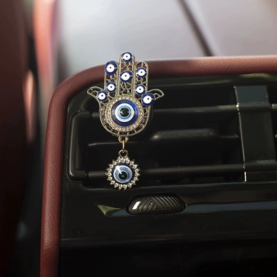 Perfume Clip Decoration Car Aromatherapy – Car Perfume Aromatherapy - silver-palm-hanging-eyes-with-scented-tablets