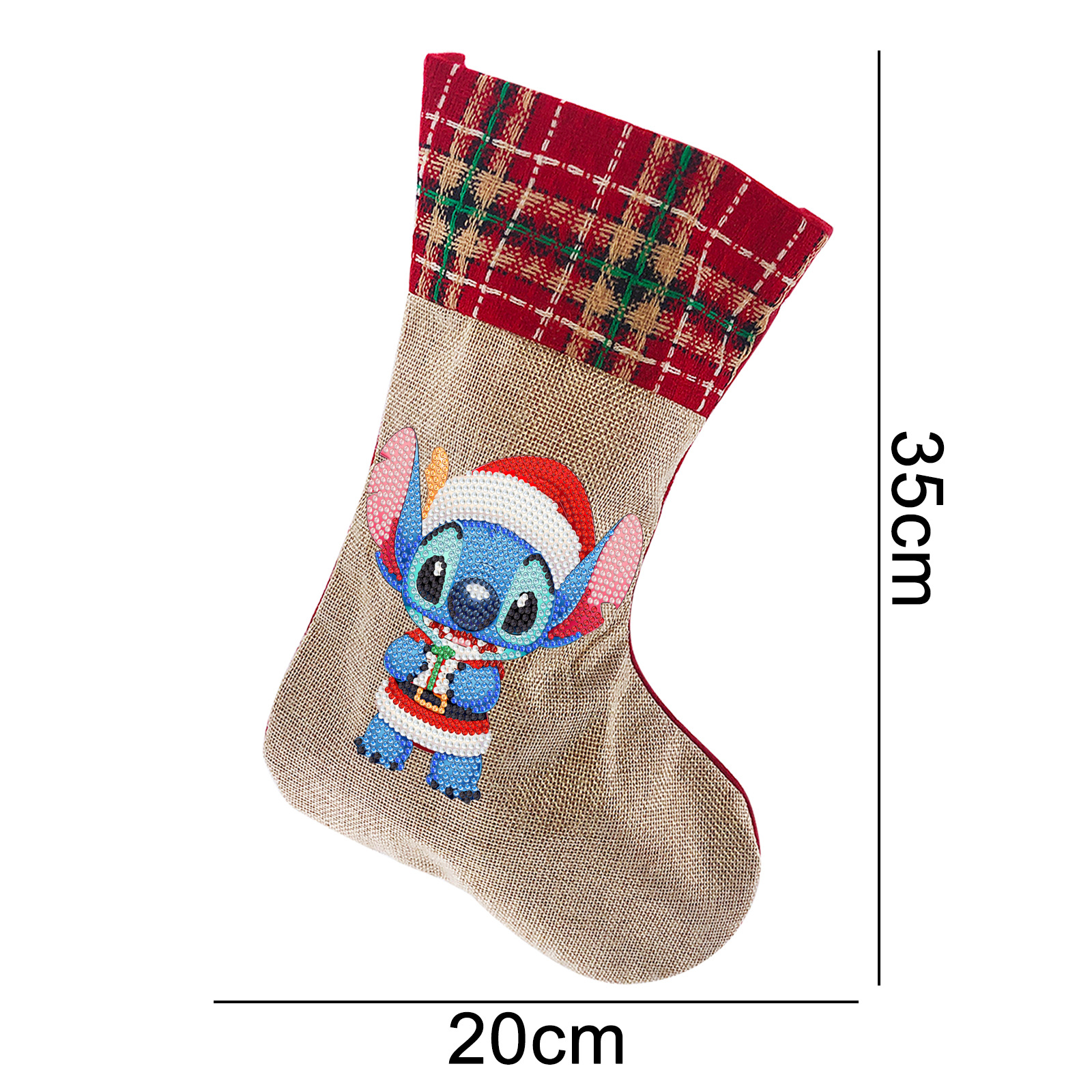 Diamante dibujo perimetral DIY calcetines de Navidad hechos a mano diamante pegado bolsas de dulces bolsas de regalo de Navidad bolsas de lino distribuibles