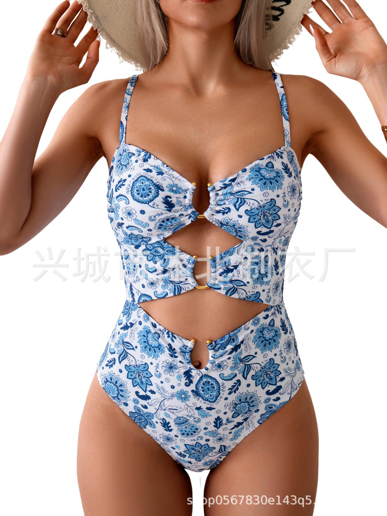 Amazon Europa y los Estados Unidos trajes de baño unidos tipo buckle bikini trajes de baño sexy trajes de baño huecos