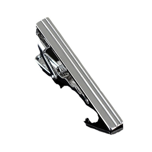 Holiday gift Korean style short men's formal business silver short tie clip simple line short clip 4 cm
