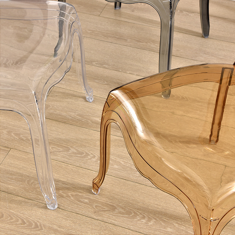 Silla acrílica de comercio exterior, silla transparente de palacio, silla con respaldo, mesa y silla simples, silla para banquete de hotel, auditorio, boda