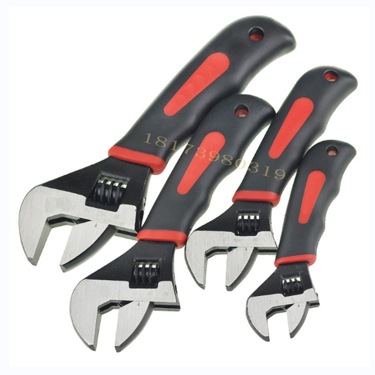 Llave ajustable de mango corto de 6 pulgadas con mango de goma, llave multifuncional que se puede utilizar como juego de mangos, tablero flexible, herramientas de hardware, boca viva