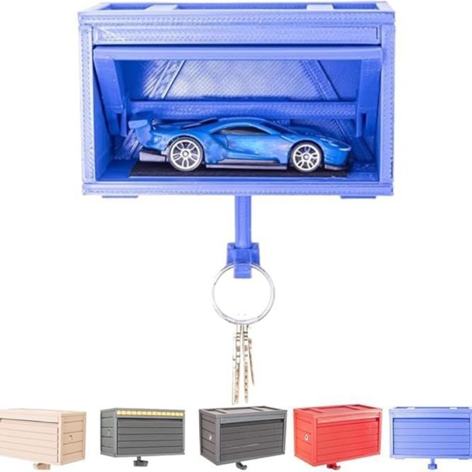 跨境Car Garage Key Holder with Opening Door带开门功能钥匙扣|undefined