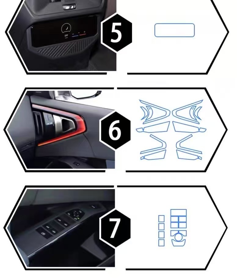 25 new BMW X3/iX3 center console film, interior protection film, screen film, and specialized interior trim accessories
