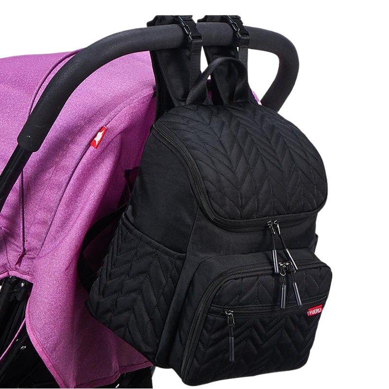 Bolso de momia bolso de pañal de hilo bordado creativo bolsa de madre de gran capacidad bolsa de madre y bebé mojado y seco de separación mochila de bebé