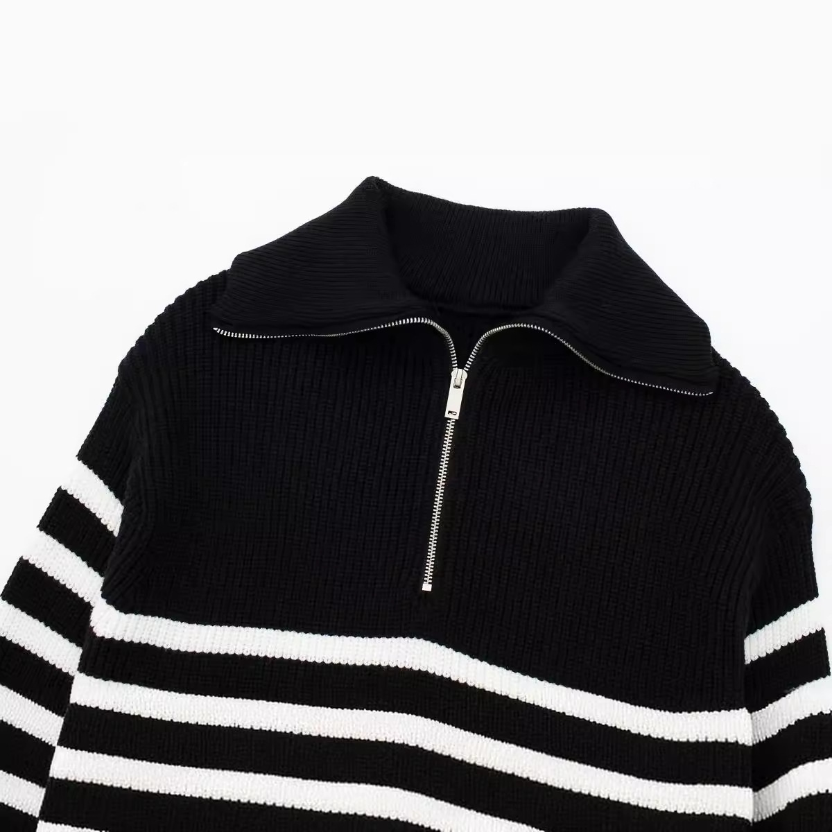 Women's Clothing Casual All match Open Collar Wool Sweater_voghion.com