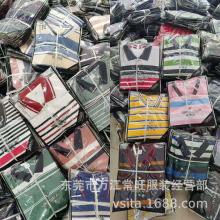 农村赶集地摊货源 广州1-2元男装批发库存 中老年翻领短袖T恤尾货