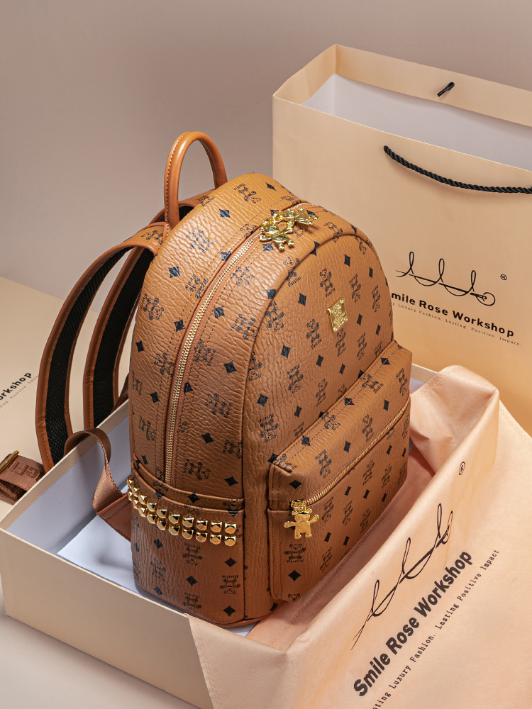 Cross-Border Real Picture With Label Genuine Leather C Backpack For Women M College Student Large Capacity Travel Bag_voghion.com