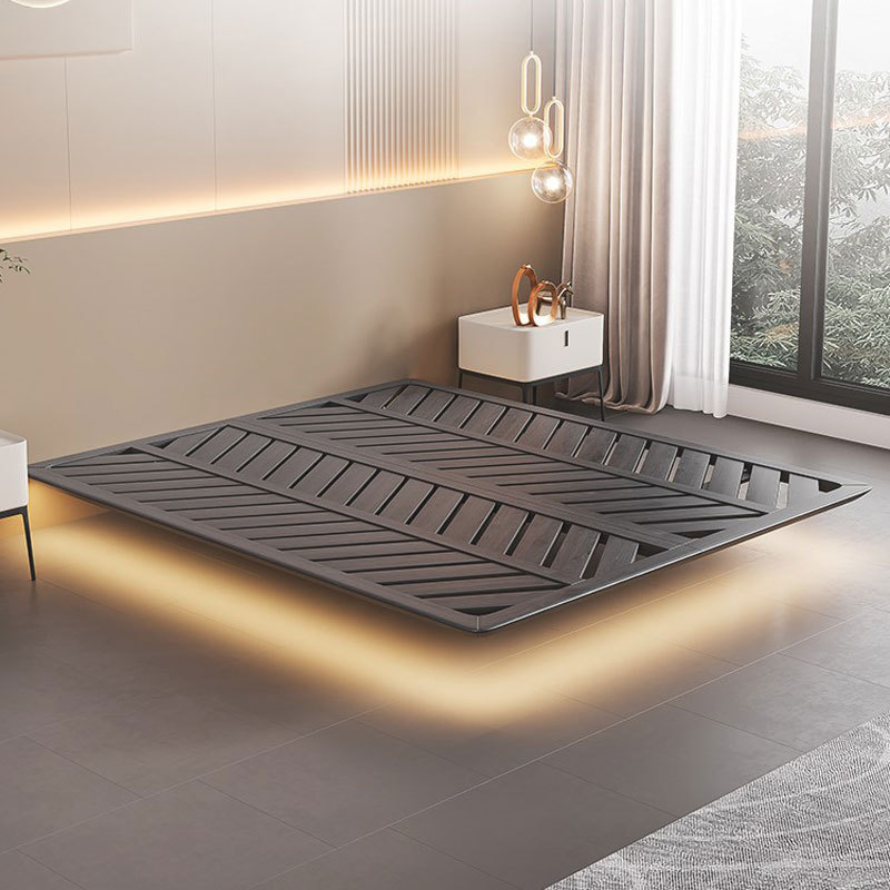 Italiano minimalista cama sin cabeza suspensión cama de madera maciza cama doble 1,8*2 M simple dormitorio pequeño apartamento marco de la cama muebles