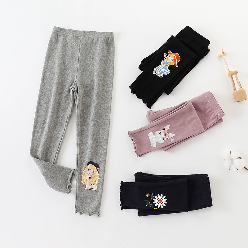 Хлопковые тонкие осенние л leggings, детские весенние брюки для девочек, западный стиль, детская одежда