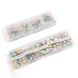 100枚/盒pp盒装定位针纽扣蝴蝶梅花大头定位针手工缝纫裁剪固定针