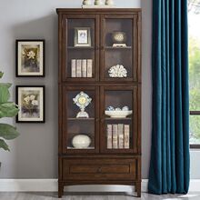 美式实木书架儿童书柜书橱客厅储物展示柜落地简约现代置物架柜子