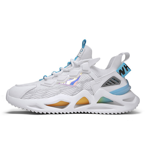 Cross-border plus-size men's shoes  spring new men's casual shoes breathable running shoes with sock mouth trendy men's shoes