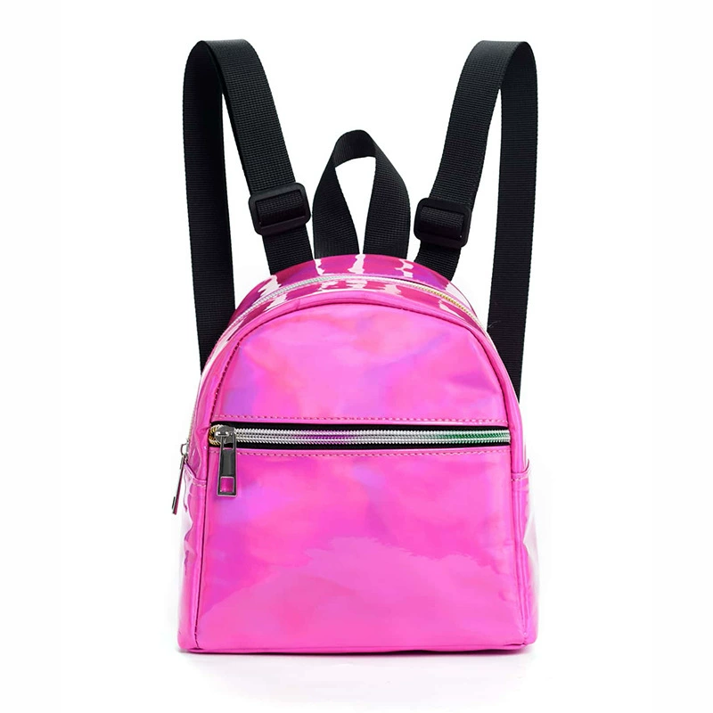 Mini backpack shoulder bag, compact multicoloured design, quilted, 18×19×10 cm