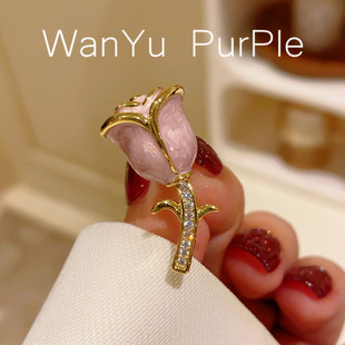 French retro high-grade dripping Tulip super beautiful neckline anti-exposure collar pin buckle fixed clothes pin brooch