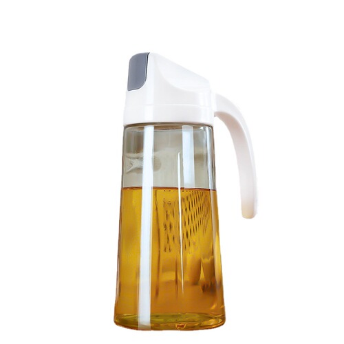 2873 automatic glass oil pot household oil bottle kitchen automatic opening and closing seasoning bottle with lid oil vinegar bottle oil tank pot