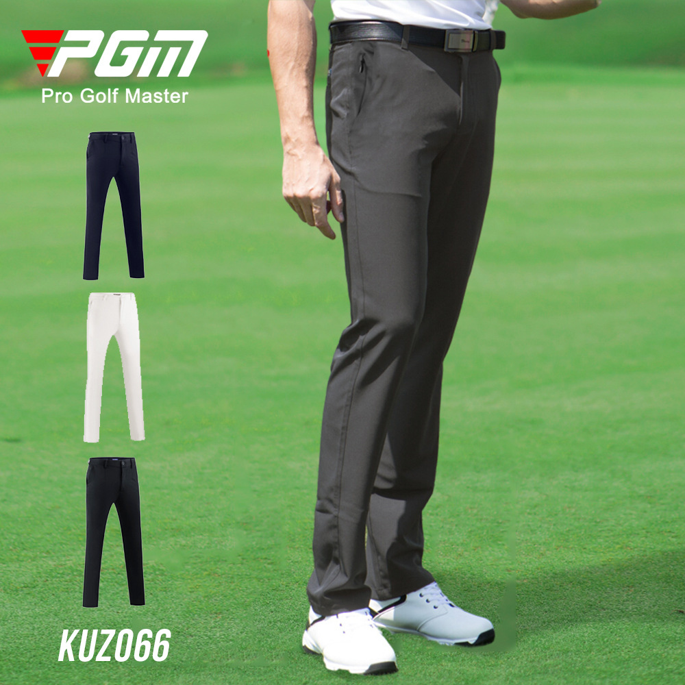 Quần golf nam dài PGM co giãn cao mùa xuân hè — KUZ066 màu xám, KUZ066 màu xanh hải quân, KUZ066 màu đen, KUZ066 màu trắng