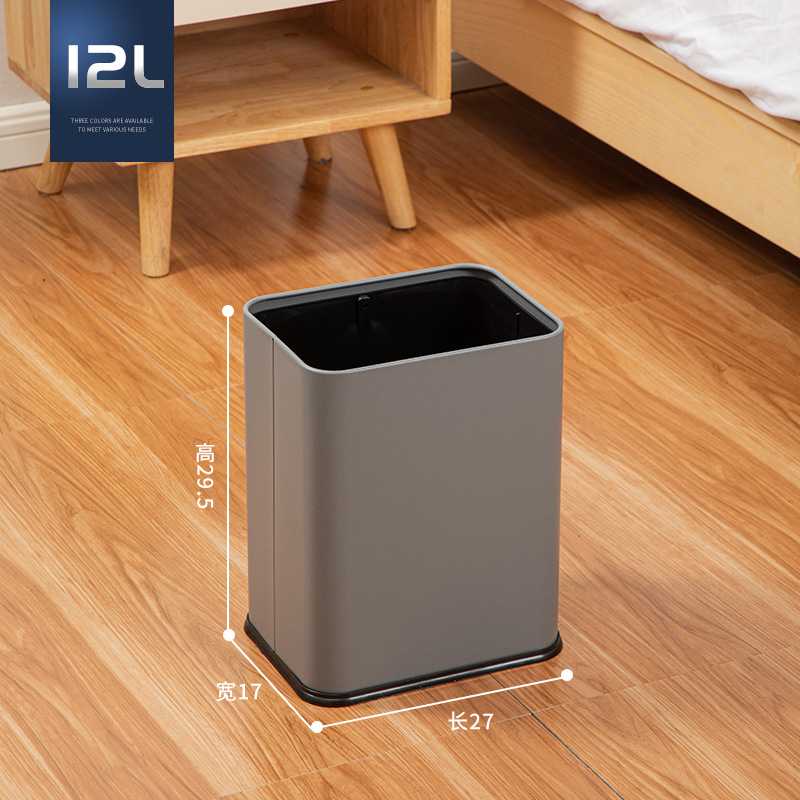 Cubo de basura de acero inoxidable para uso doméstico, cenicero de acero inoxidable de doble capa, cubo de basura para habitación de hotel, cubo de basura para club KTV