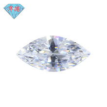 华港宝石 5A马眼形白色锆石裸石戒面 无色透明人造CZ尖底皓石钻