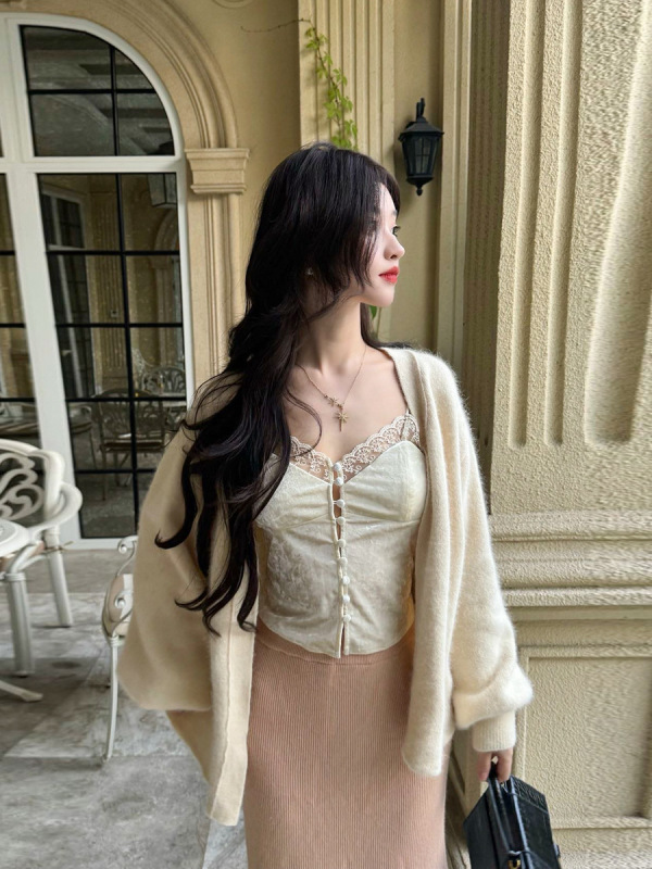 Fluffy Rabbit Fur High-End Light Luxury Cardigan Long Sleeve Top for Women Autumn Winter Lazy Fashion Knitted Jacket Fluffy Rabbit Fur High-End Light Luxury Cardigan Long Sleeve Top for Women Autumn Winter Lazy Fashion Knitted Jacket