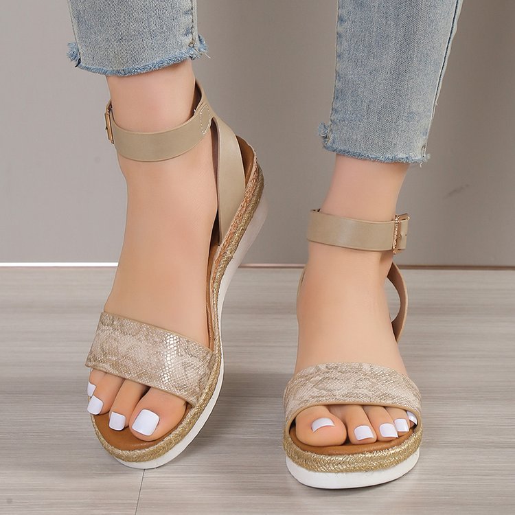Women's Vintage Style Solid Color Open Toe Roman Sandals display picture 19