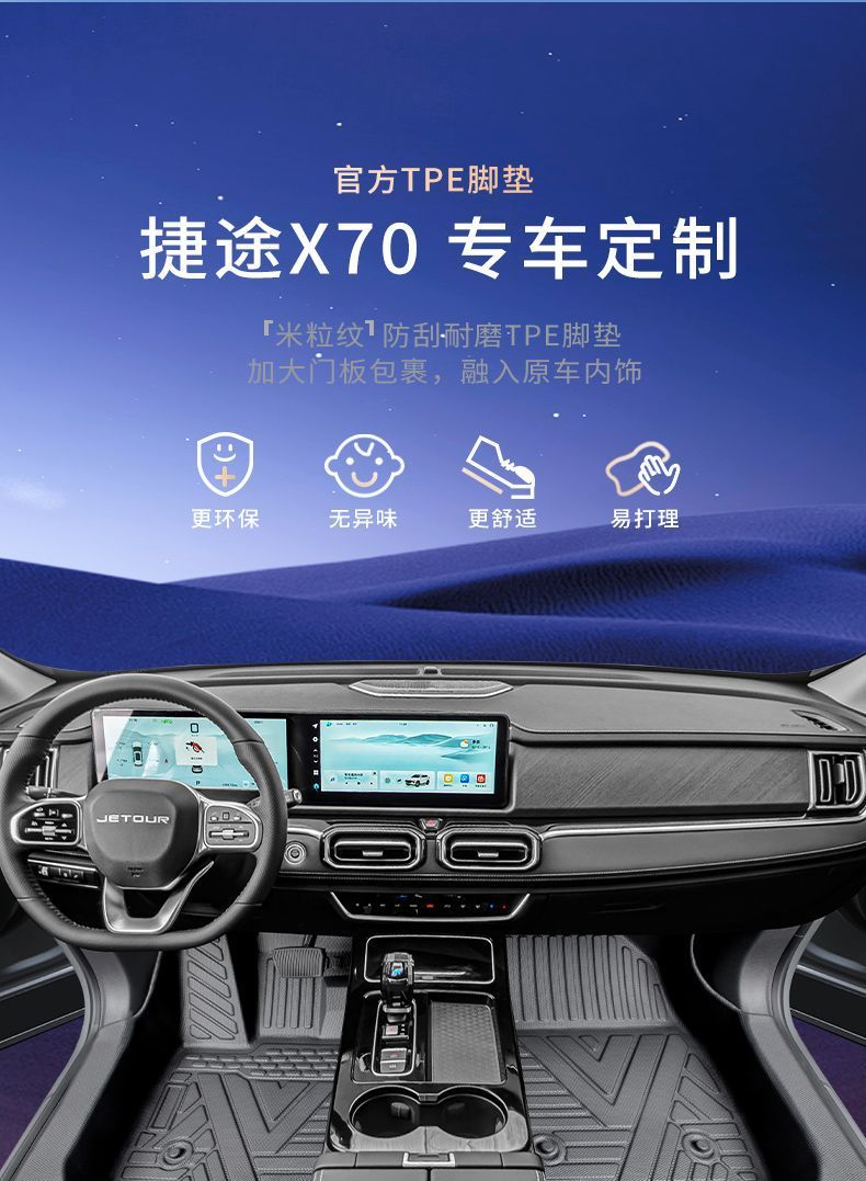 Suitable for Chery Jietu X70Plus Floor Mats Tpe Surround Package Threshold X70 Special Package Foot Mats Automotive Supplies