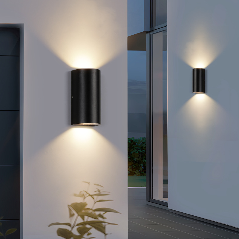 lámpara de pared exterior impermeable simple cuadrada luminosa lámpara de pared columna de pared exterior patio balcón pasillo decoración lámpara de pared