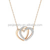 Crystal heart shaped, fashionable necklace, jewelry, earrings, ring, gold and silver, wholesale