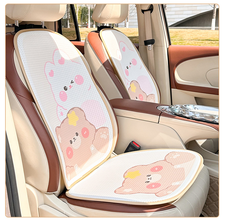 Blue Rain Four Seasons Universal Car Headrest and Lumbar Support Cute Little Rabbit Car Pillow Long Sitting Not Tiring Car Waist Support Cushion