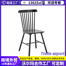 跨境温莎椅实木餐椅家用轻奢高级感凳子北欧复古靠背椅子舒服久坐