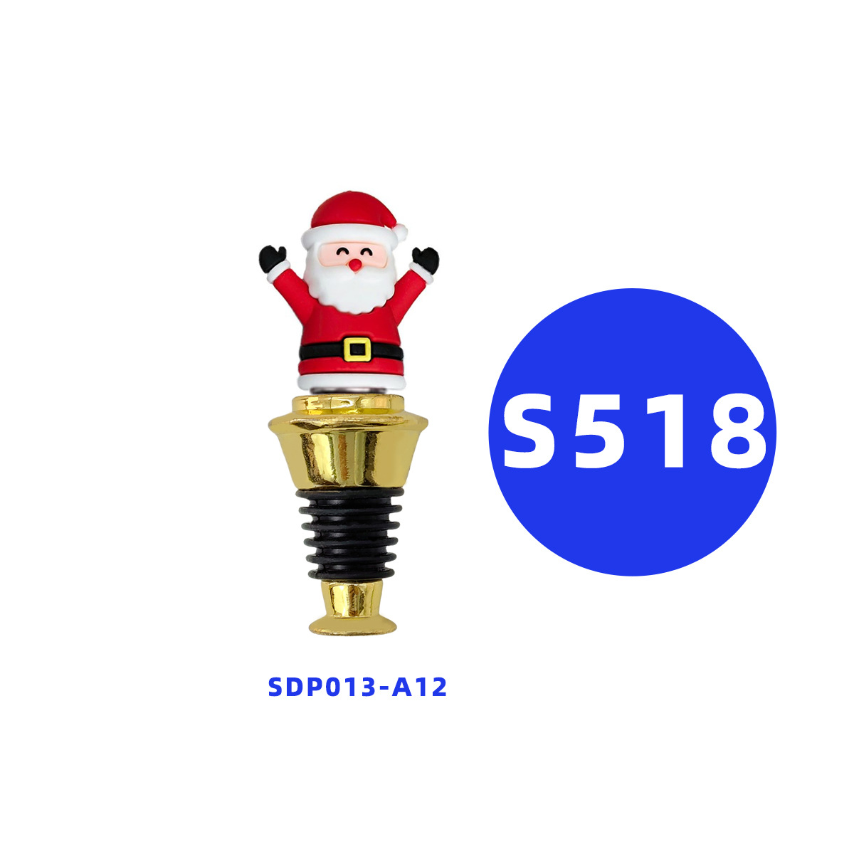 손을 들고 산타 꽃병 와인 마개