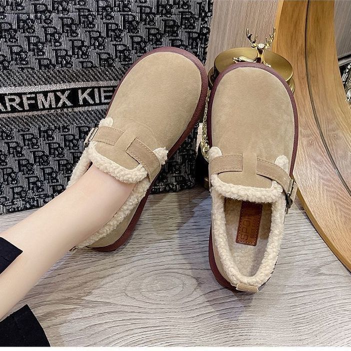 Bocken con una base suave de terciopelo de invierno retro calentamiento de los zapatos de algodón Bocken zapatos de comercio exterior al aire libre cómodos y resistentes al desgaste