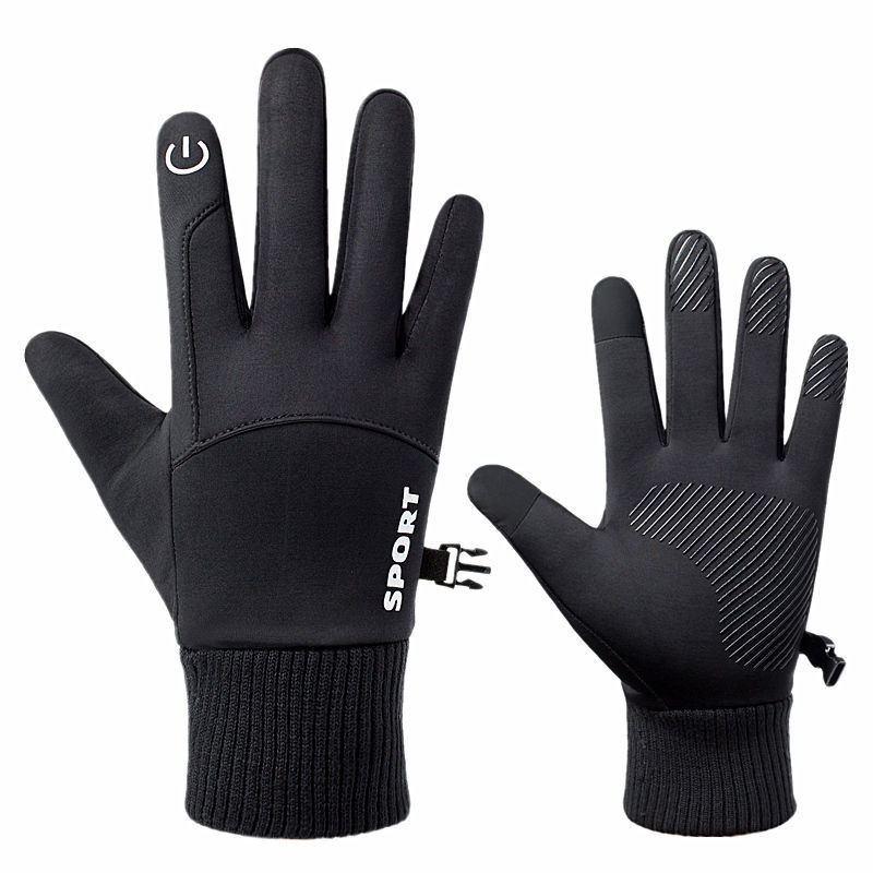 Ciclismo guantes calientes de esquí de invierno de los hombres pantalla táctil al aire libre a prueba de viento impermeable guantes de lana antideslizante guantes de alpinismo