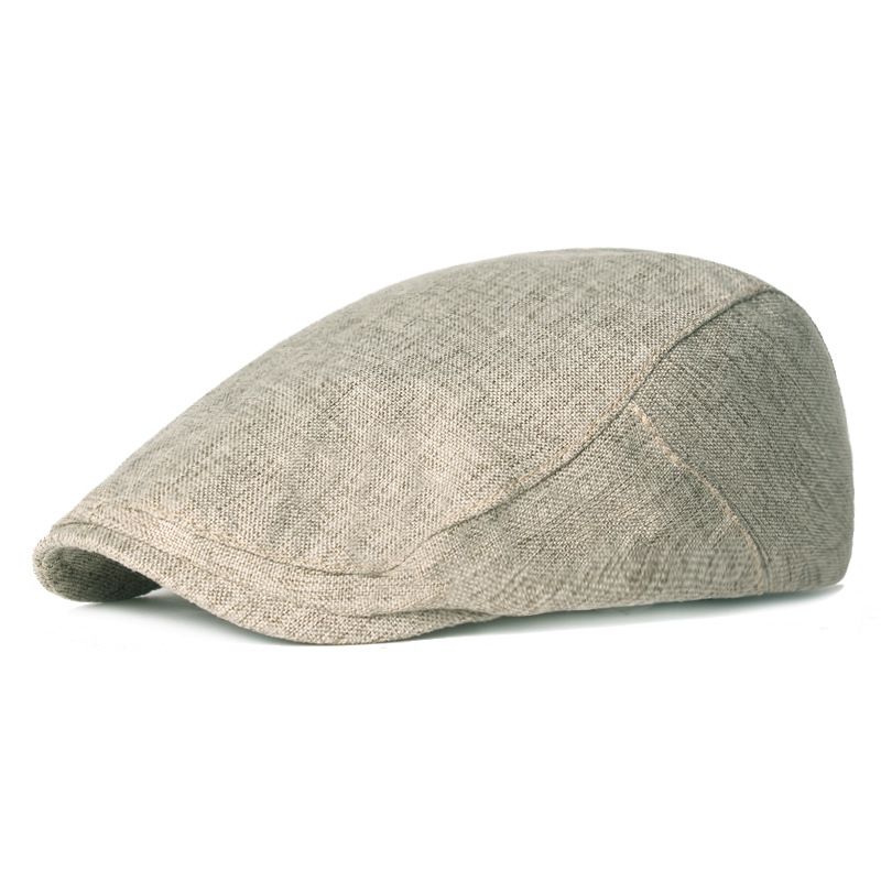Nuovo cappello in cotone e canapa in avanti Cappello da uomo semplice retrò in lingua d'anatra Cappello per la stagione primaverile e autunnale Berretto letterario per giovani Cappello per bambini_voghion.com