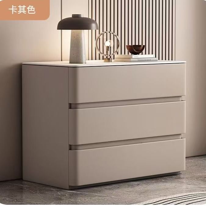 Large Size All Solid Wood Bedside Table Cream Home High-End Light Luxury New Simple Modern Three-Drawer Bedroom Bedside Table