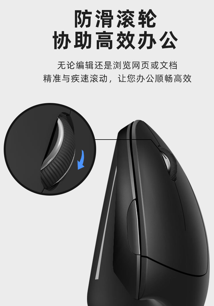 Kablosuz 2.4G dikey beşinci nesil sağ el pil şarjlı kablolu mouse Amazon yaratıcı üretici toptan satış