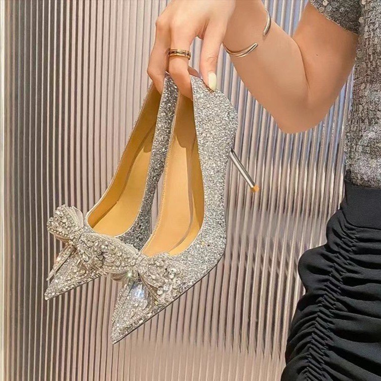 Autumn golden wedding shoes
