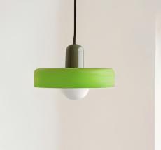 25CM 샹들리에 - 녹색 램프 헤드 + 반투명 녹색 갓 - 따뜻한 빛