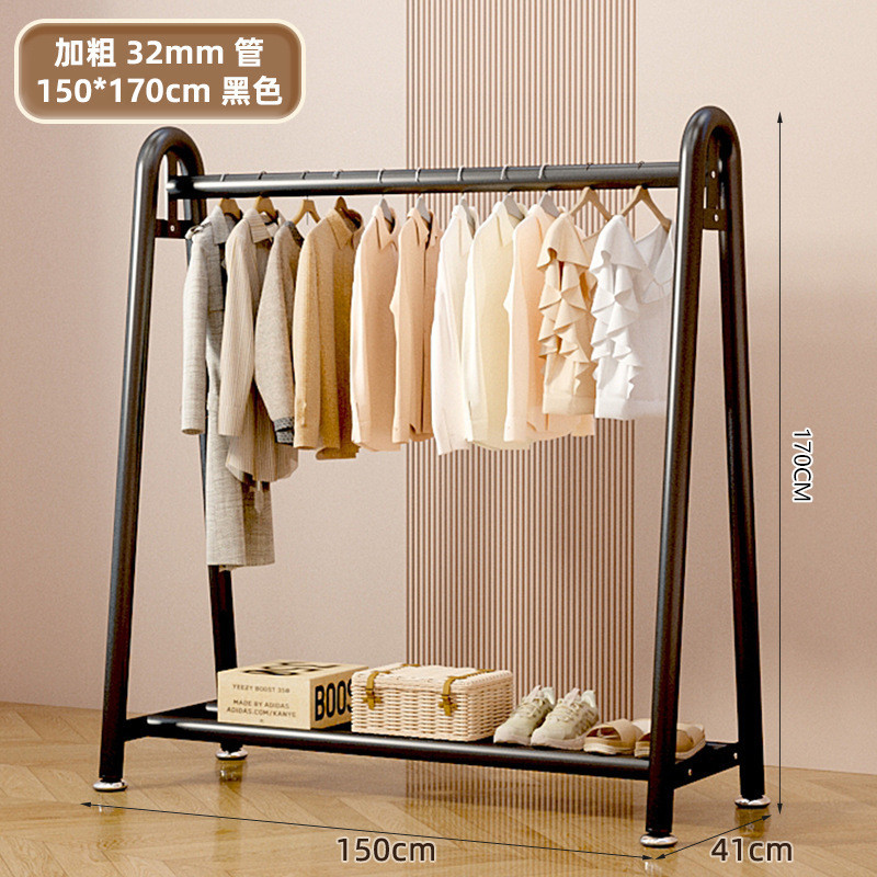 녹슬지 않는 탄소강 | 빅맥 3.2CM 두꺼운 파이프 직경 | 대기 블랙 - 바닥을 걸레질하지 않고 높게 [150CM*170CM] 단일 레이어 모델