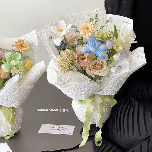 Handmade water rock paper wrinkled art paper crepe paper flower wrapping paper high-end flower wrapping paper flower shop wholesale