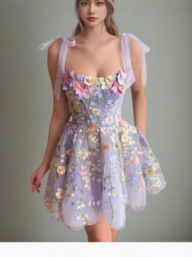 2つの新しいヨーロッパとアメリカの国境を越えたアマゾンの女性のファッション立体花刺繍ヒップハグセクシーなサスペンダードレス