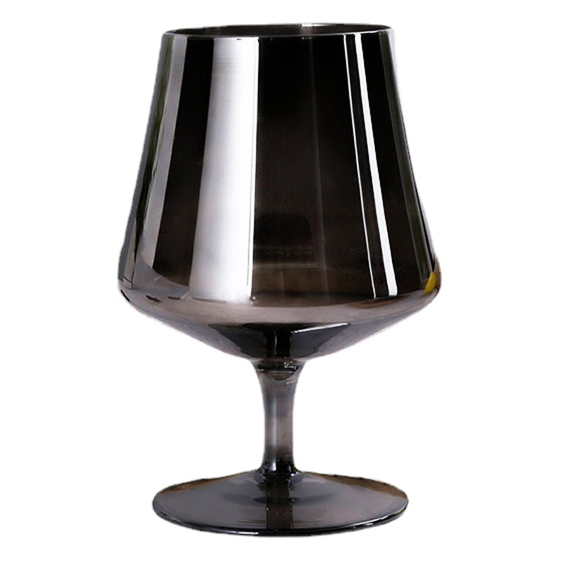 Galvanizado copa de vino negro gris ahumado copa de vino europeo banquete occidental champán cristal copa de vino