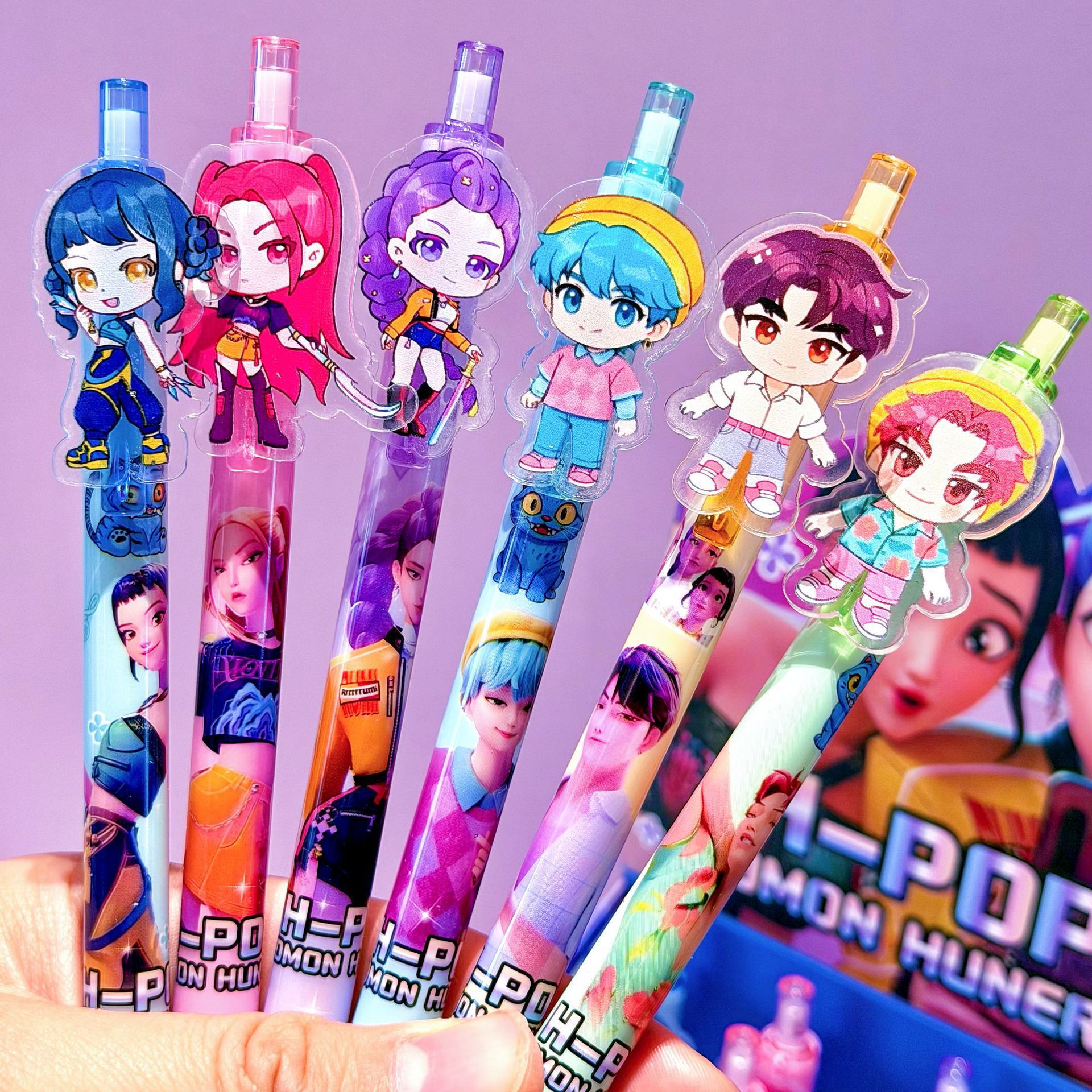 New Kpop Hunter Girl Group Neutral Pen High-Value Retractable Pen Student Exam Pen Signature Pen Stationery Small Gift
