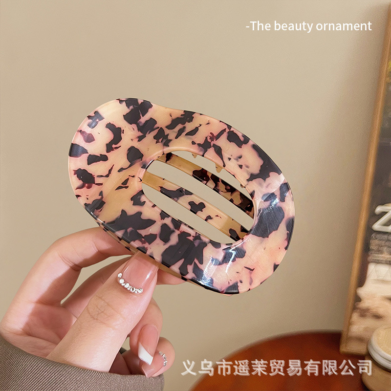 鲍鱼抓夹女圆形扁平后脑勺盘发夹不硌头扎发弧形马尾夹发卡发饰品|undefined