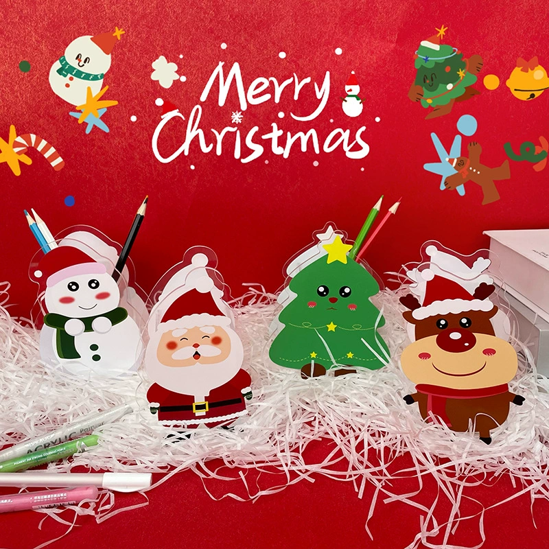 Акриловый контейнер для ручки Творческий Рождественский подарок Милый студенческий контейнер для хранения канцелярских принадлежностей Настольное ведро для ручки Ящик для хранения косметических кистей