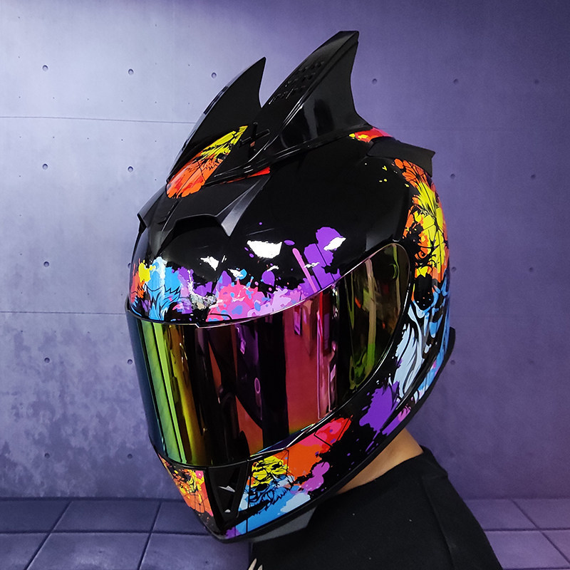 JIEKAI coche eléctrico bicicleta casco hombres y mujeres casco completo cuatro estaciones doble espejo bluetooth personalidad casco gris mentira carrera